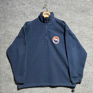 Vintage Sport One Denver Broncos Fleece Mens XL Navy Blue Quarter‎ Zip Pullover